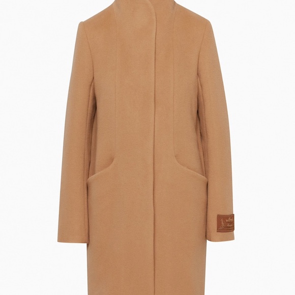 WILFRED Wool Cashmere Camel Cocoon Midi Coat - Picture 3 of 7